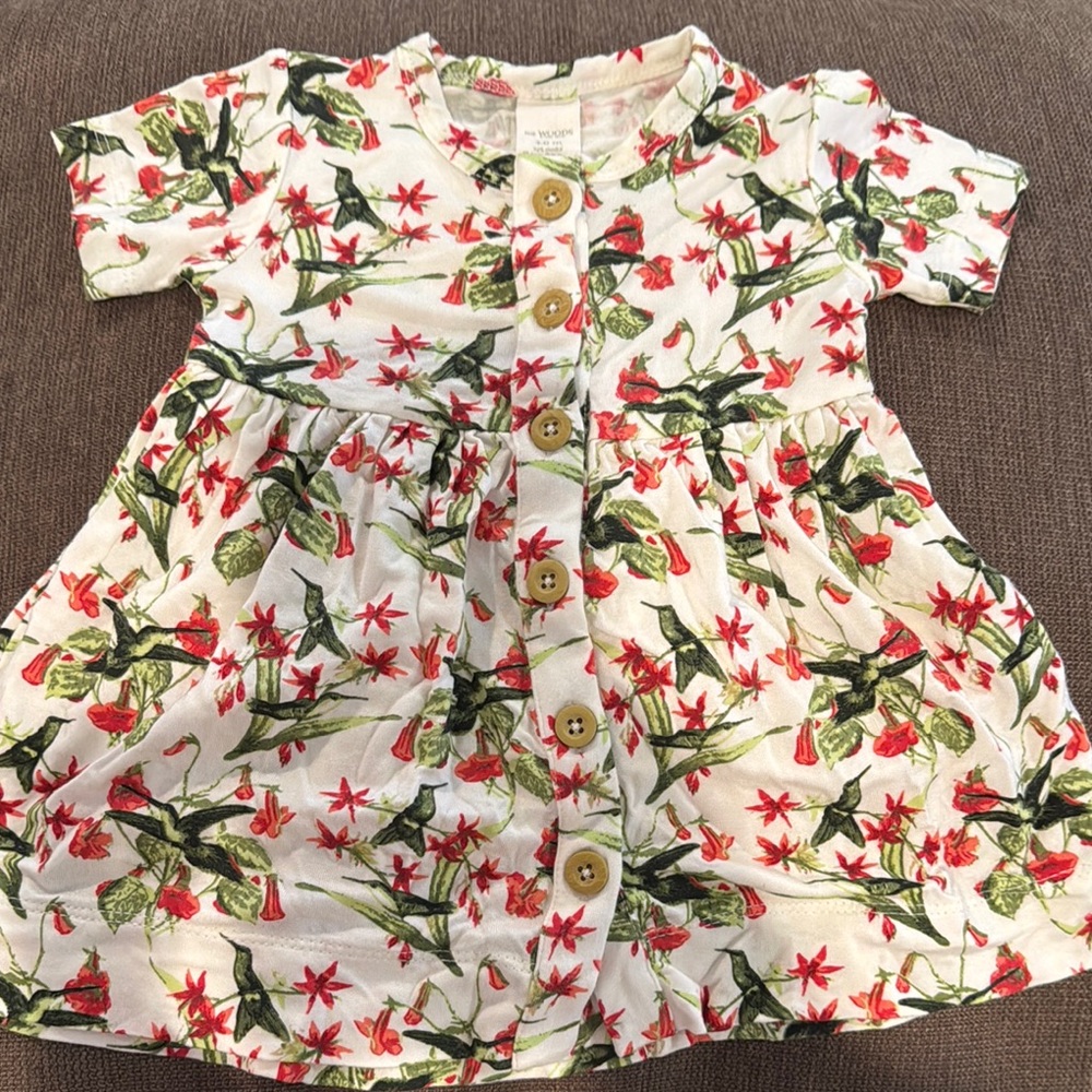 Kate Quinn Pink and Green Pleated Puff Sleeve Sundress